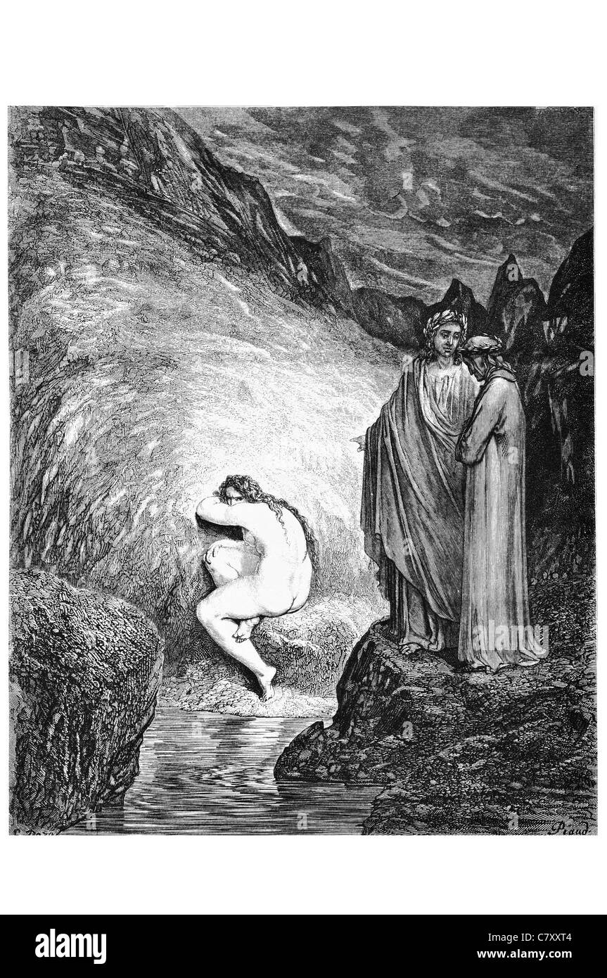 This is the ancient soul of wretched Myrrha The Vision of Hell Dante  Alighieri Gustave Doré divine comedy suffering punishment Stock Photo -  Alamy