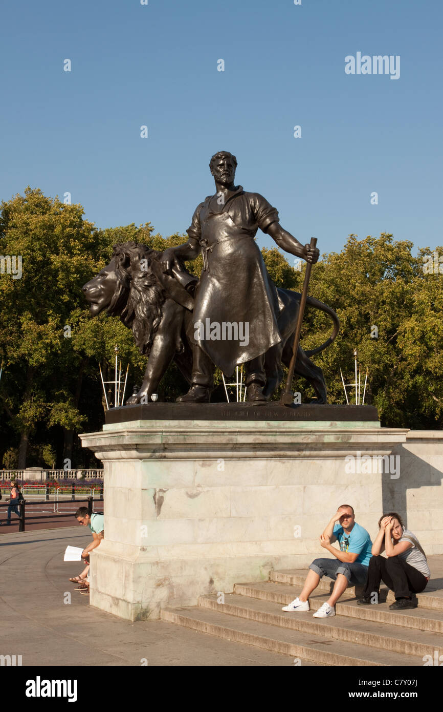 Lion statue at the Victoria Memorial, Buckingham Palace, London