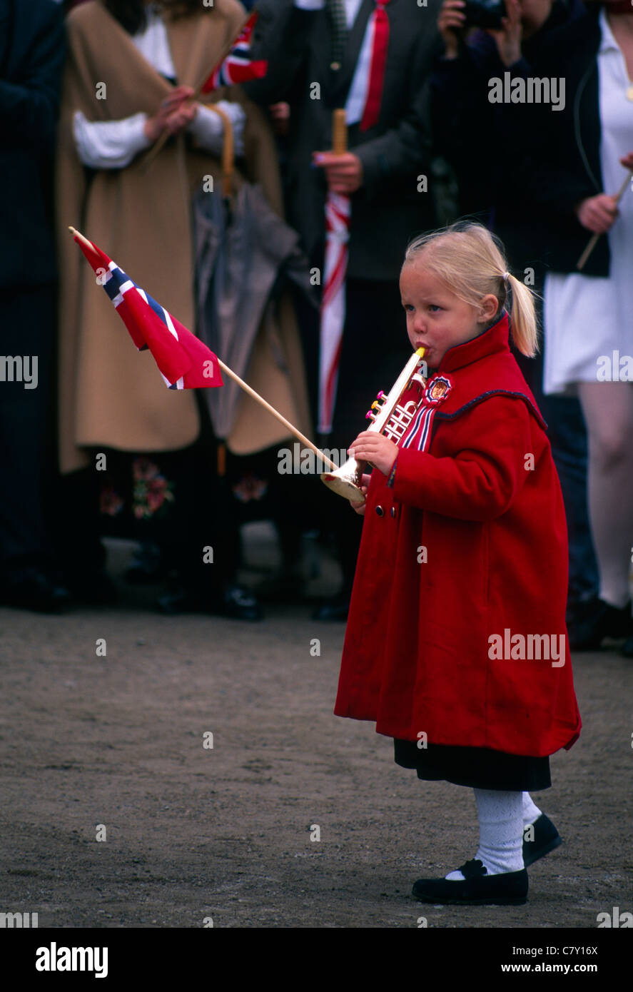 Little Girl celebrating National Day Stock Photo