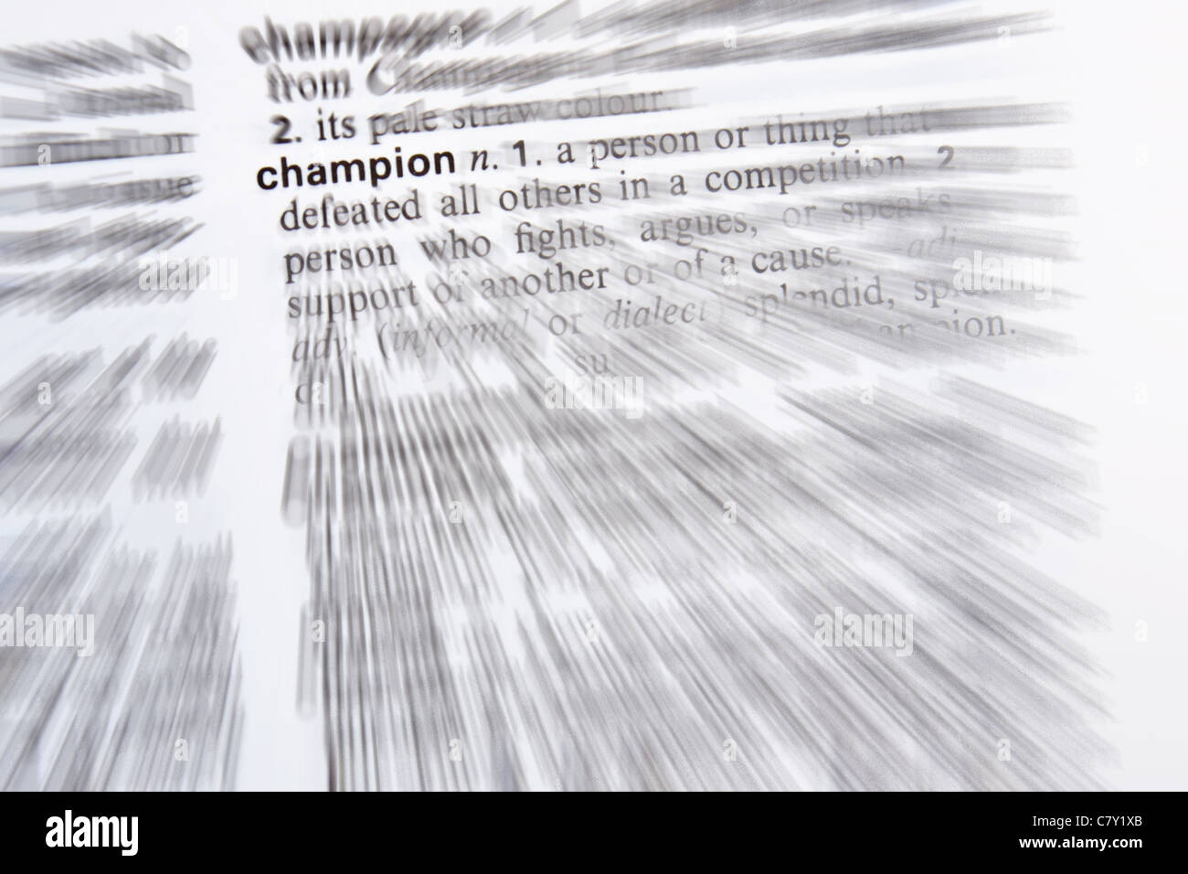 gele Grader celsius genert English dictionary definition of champion Stock Photo - Alamy