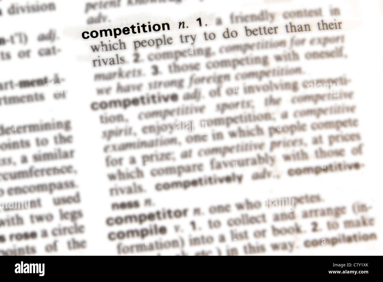 English dictionary definition of competition Stock Photo