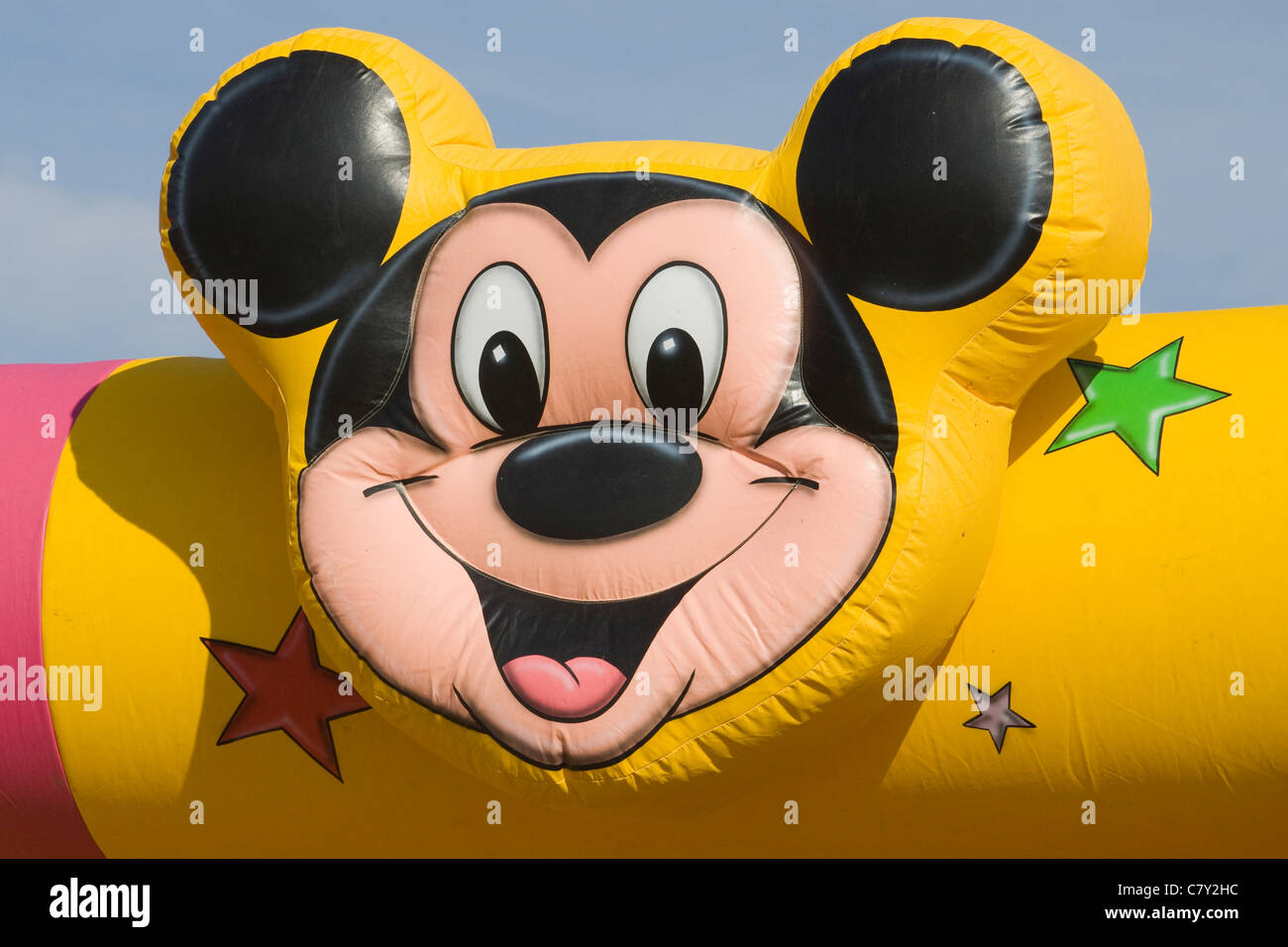 A Children's Bouncy Micky Mouse Castle Stock Photo