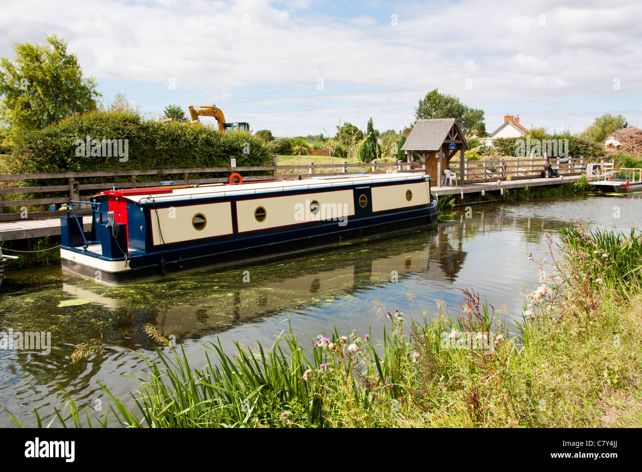 Boats moored on an English Canal Stock Photo