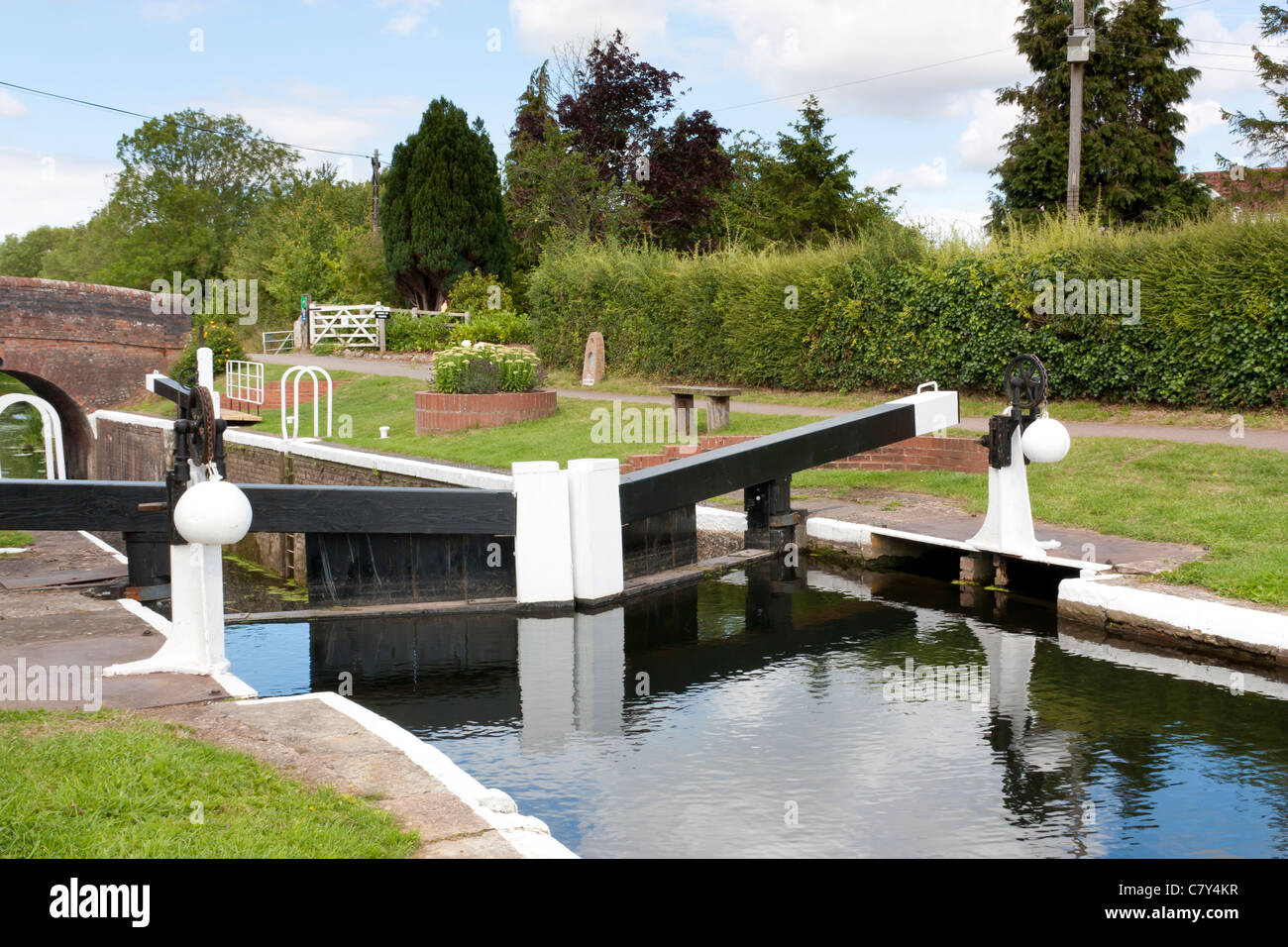Lower Maunsel Lock on the Bridgwater and Taunton Canal Somerset England UK Stock Photo