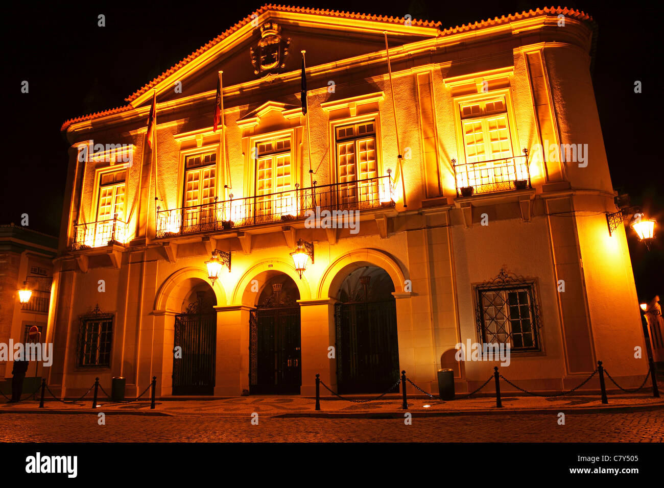 The town hall (Camara Municipal) of Faro, in the Algarve region of Portugal. Stock Photo