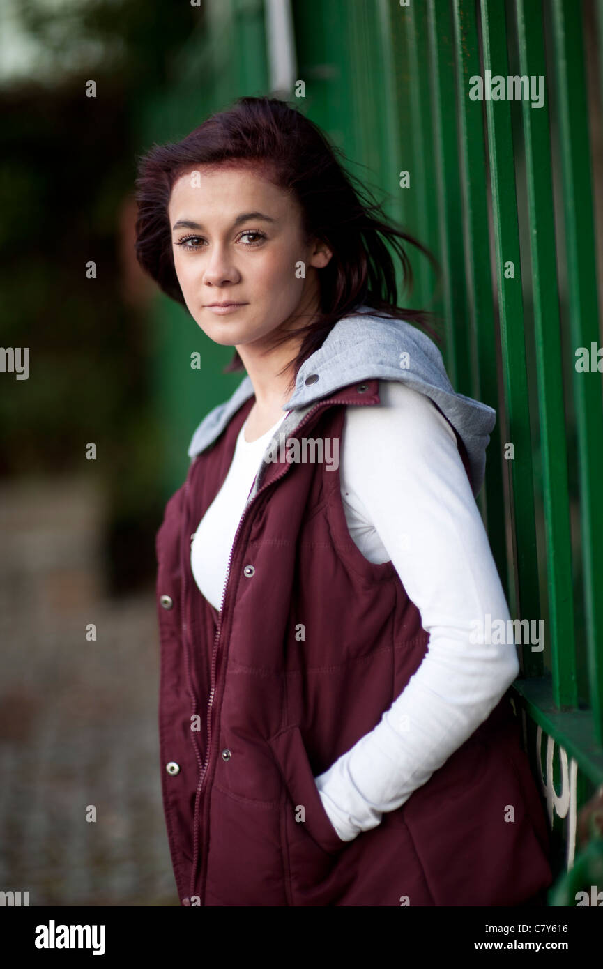 A 14 15 year old caucasian teenage girl , UK Stock Photo