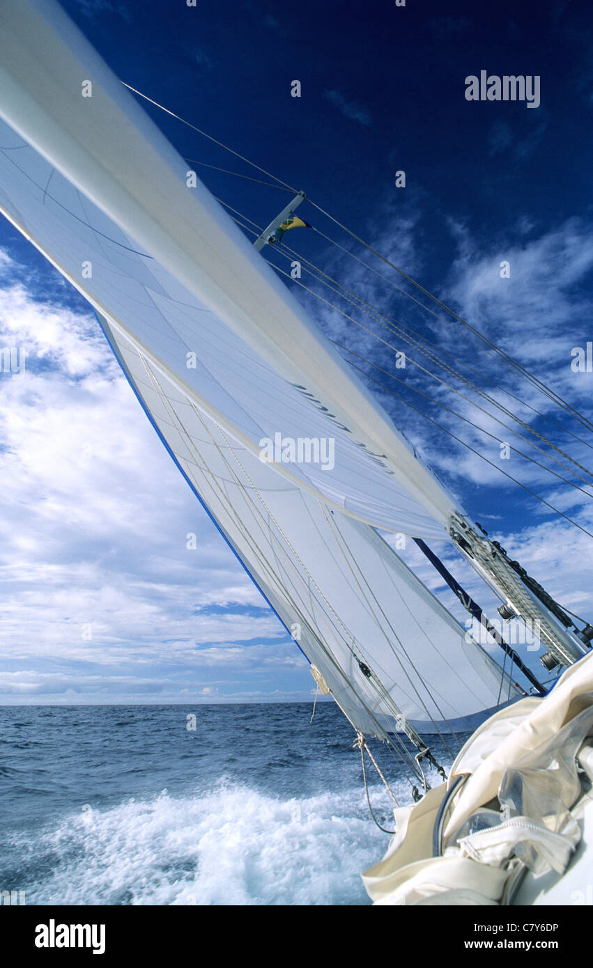 Sailboat deck (property release) Stock Photo