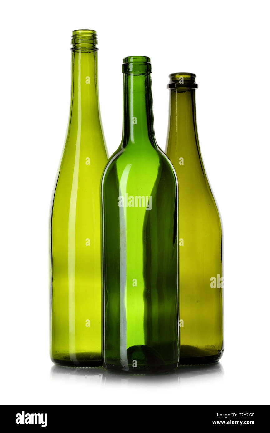 Empty bottles isolated over the white background  Stock Photo