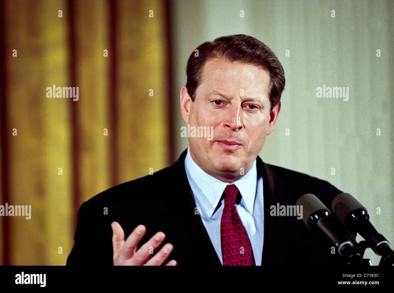 Vice President Al Gore During An Event In The East Room Of The White House January 13 1999 Stock Photo Alamy<script async src=