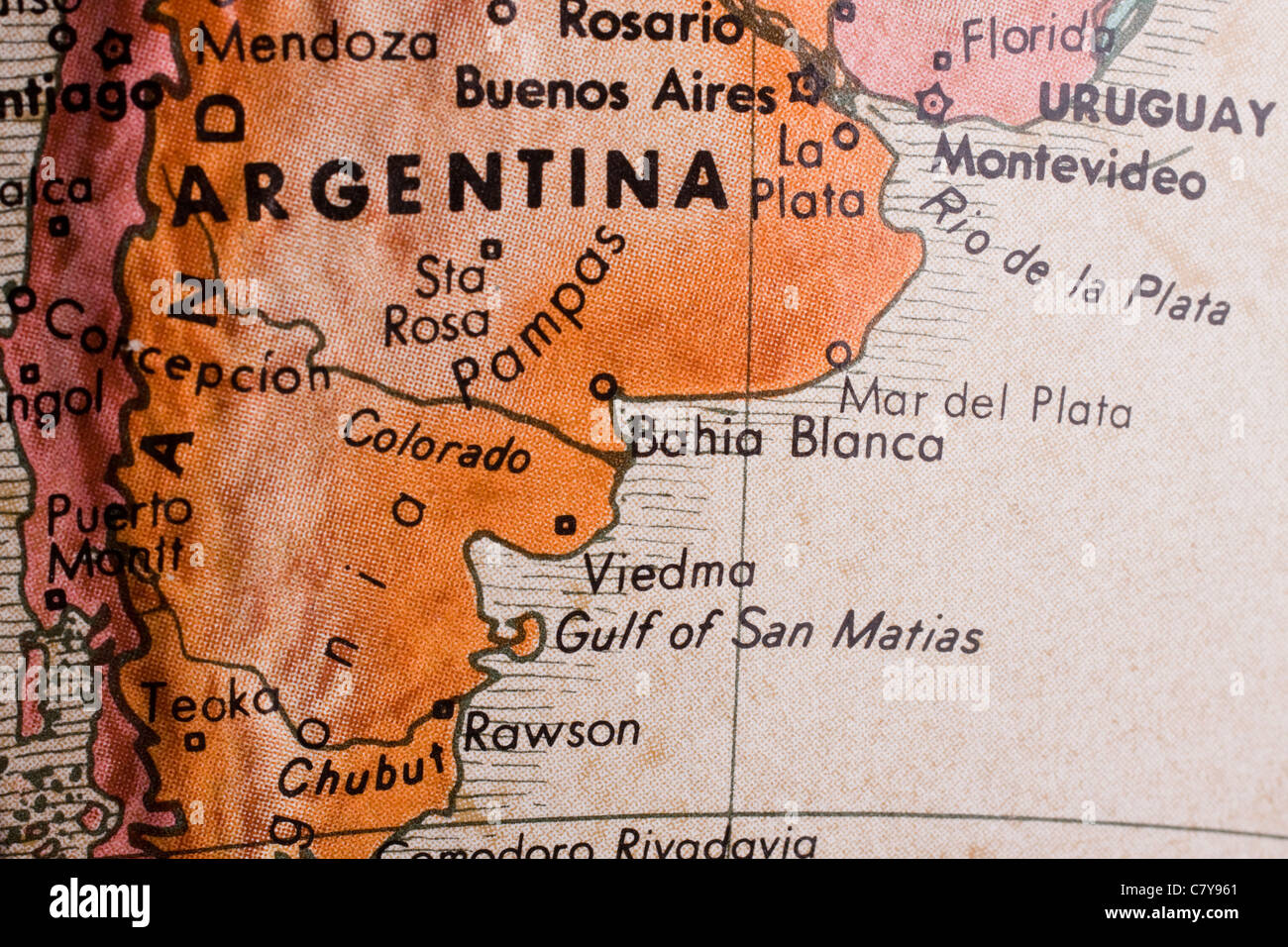 Map of Argentina Stock Photo