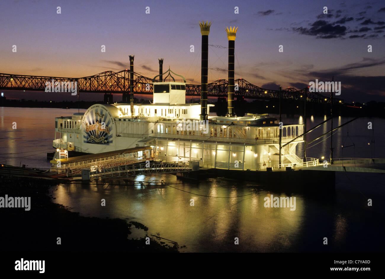 USA, Mississippi, Lady Luck paddle steamer casinò Stock Photo