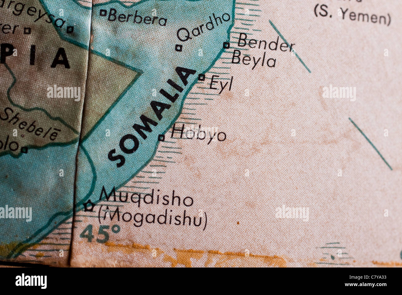 Map of Somalia Stock Photo