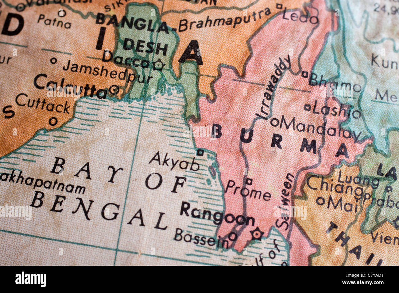 Bay Of Bengal On A World Map Map Map Of The Bay Of Bengal Burma C7YADT