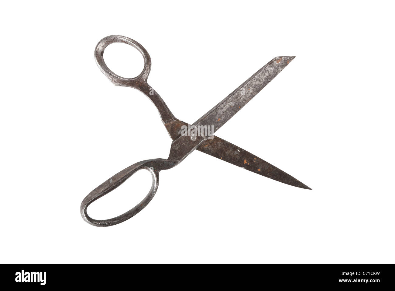 Vintage scissors isolated on white background with clipping path Stock Photo