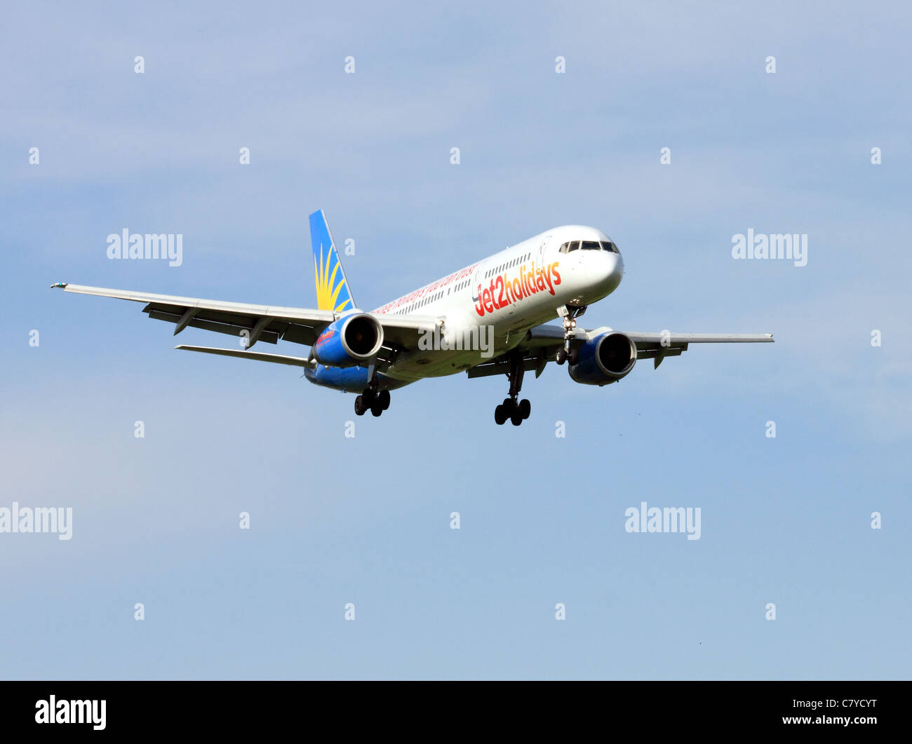 Boeing 737 Jet on a Holiday Flight Stock Photo