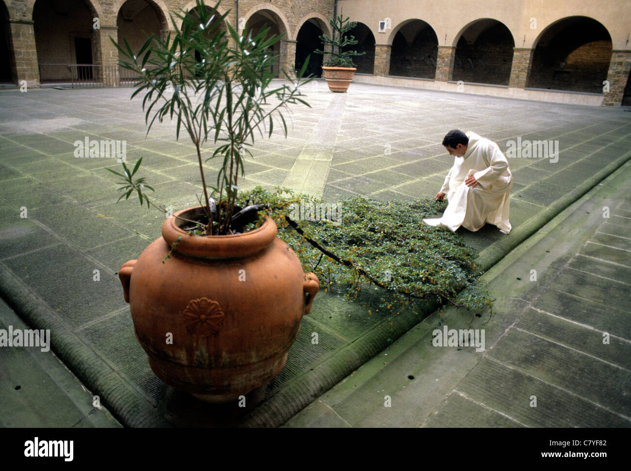 Italy, Florence, the Certosa courtyard Stock Photo