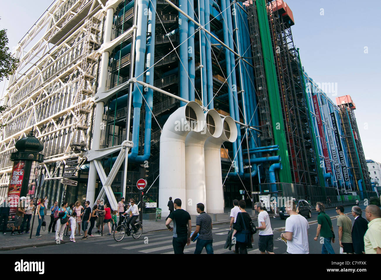HVAC pipes in front of Georges Pompidou center - Paris, France Stock Photo
