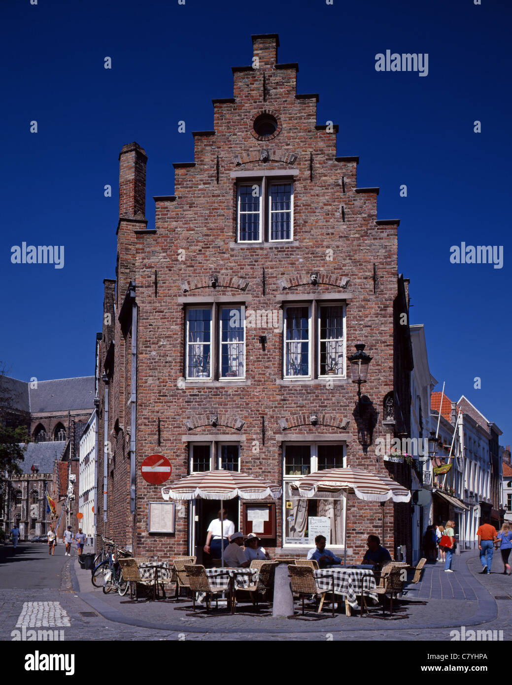 Brick house, cafeteria house, Stock Photo