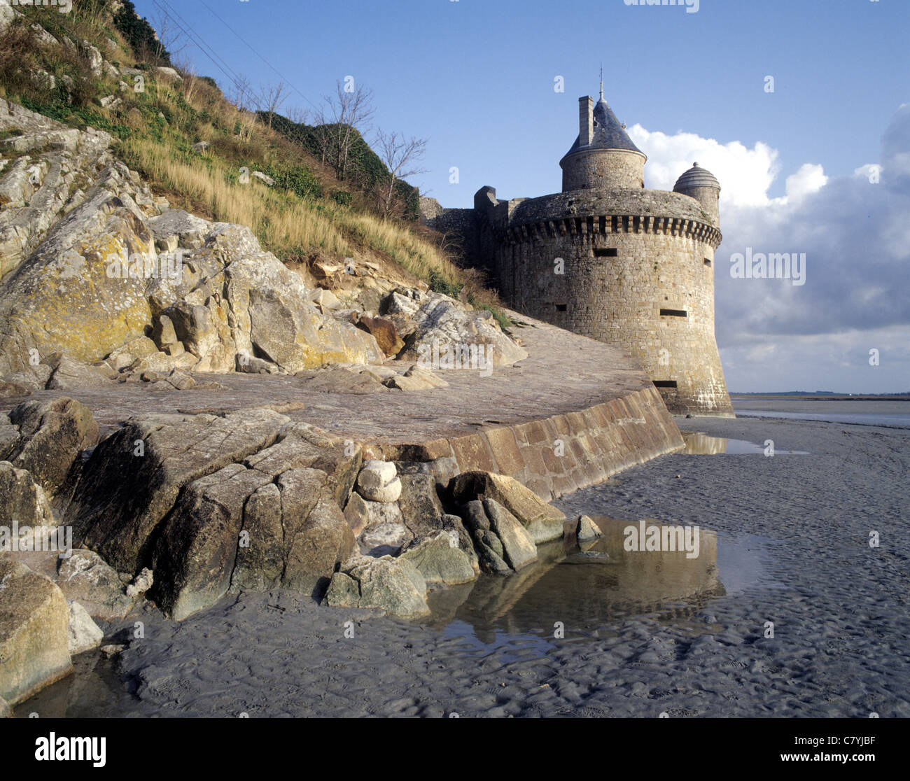 France,Normandy Mount Saint Michel, Tour Gabriel Stock Photo