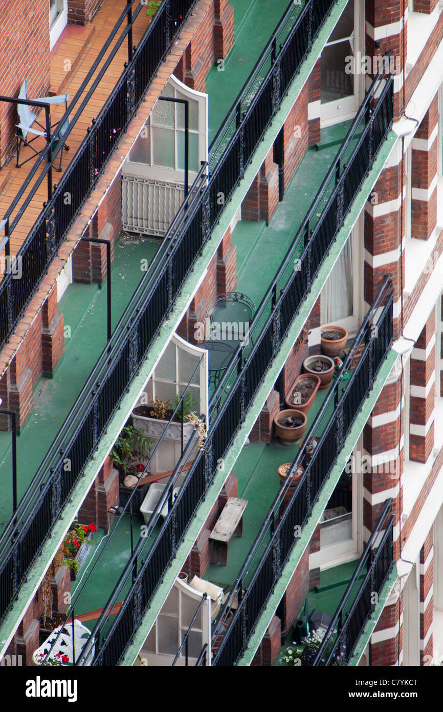 The Balconies of Luxury apartments in Westminster, London. Stock Photo