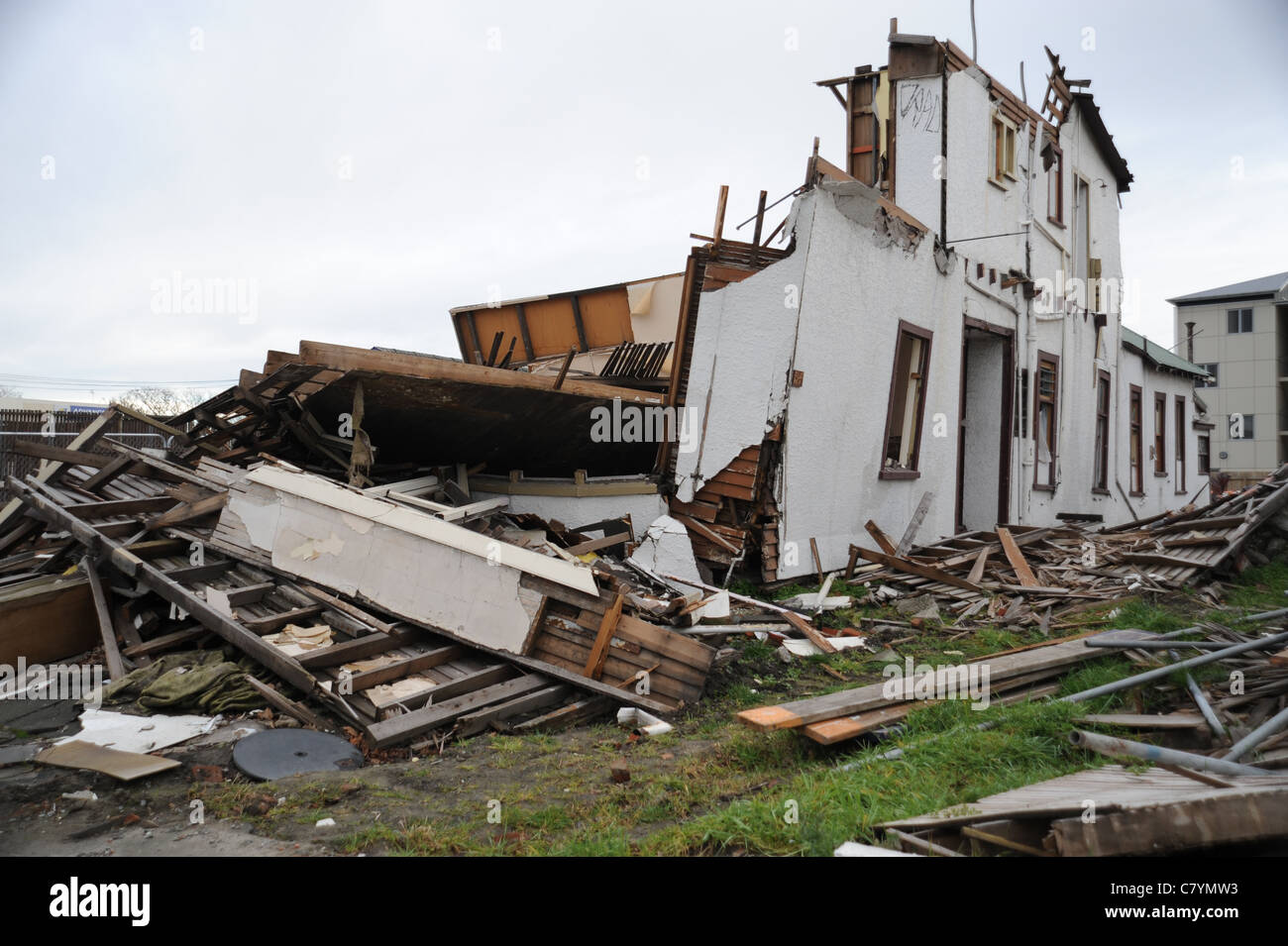 Most of the damage was in the area surrounding the epicentre which included the city of Christchurch Stock Photo