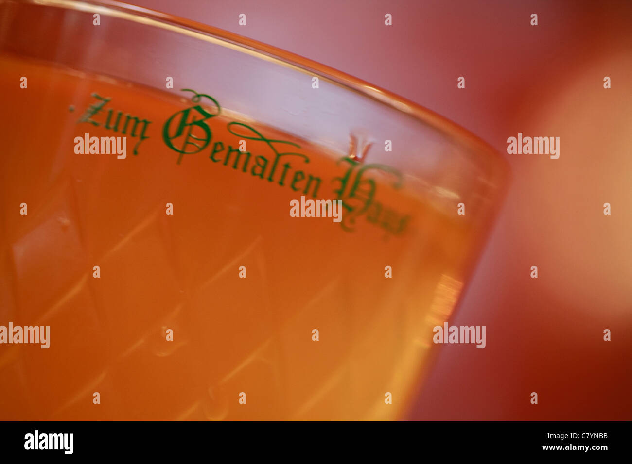 A glass of the famous Apfelwein particular to Frankfurt, Germany. Stock Photo
