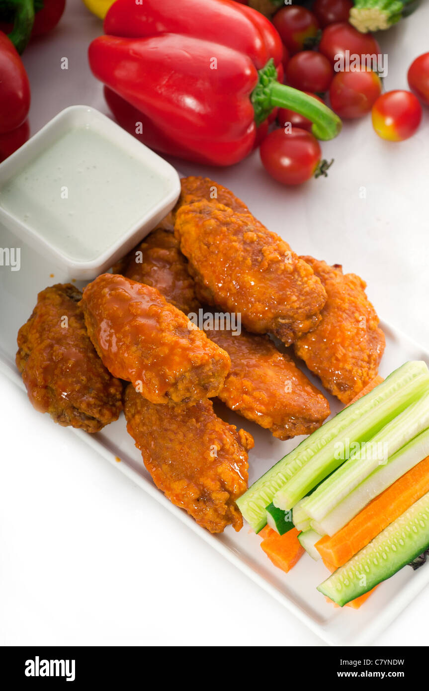 classic buffalo chicken wings served with fresh pinzimonio and