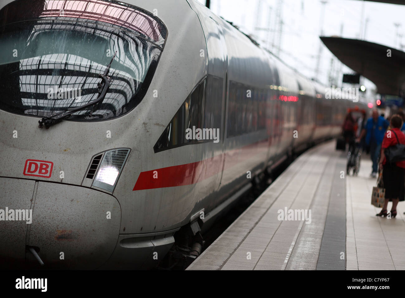 Deutsche Bahn train at Frankfurt Main train station in the German state of Hessen. Stock Photo
