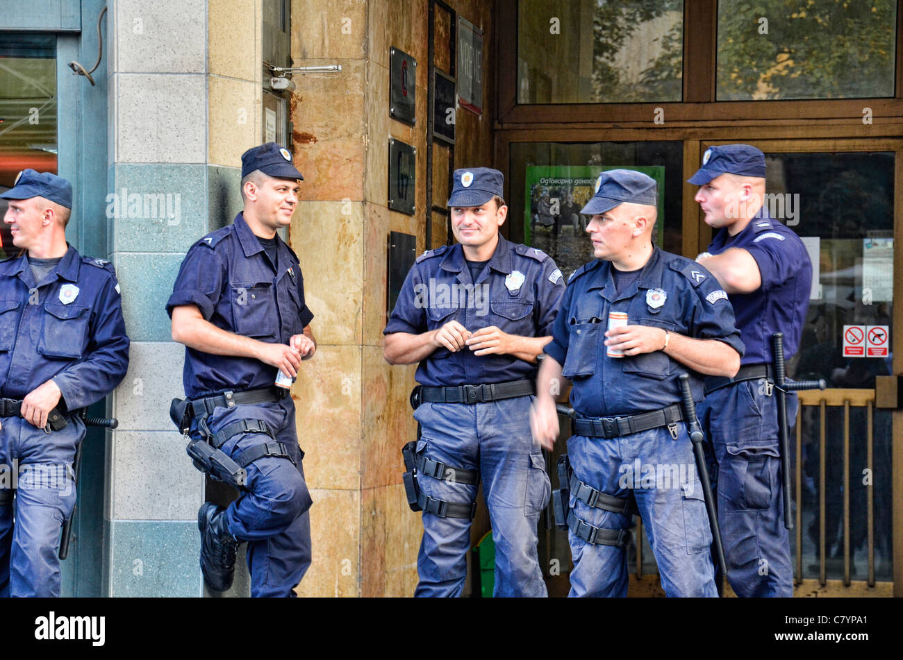 Belgrade police on Republic Square 2 Stock Photo Alamy