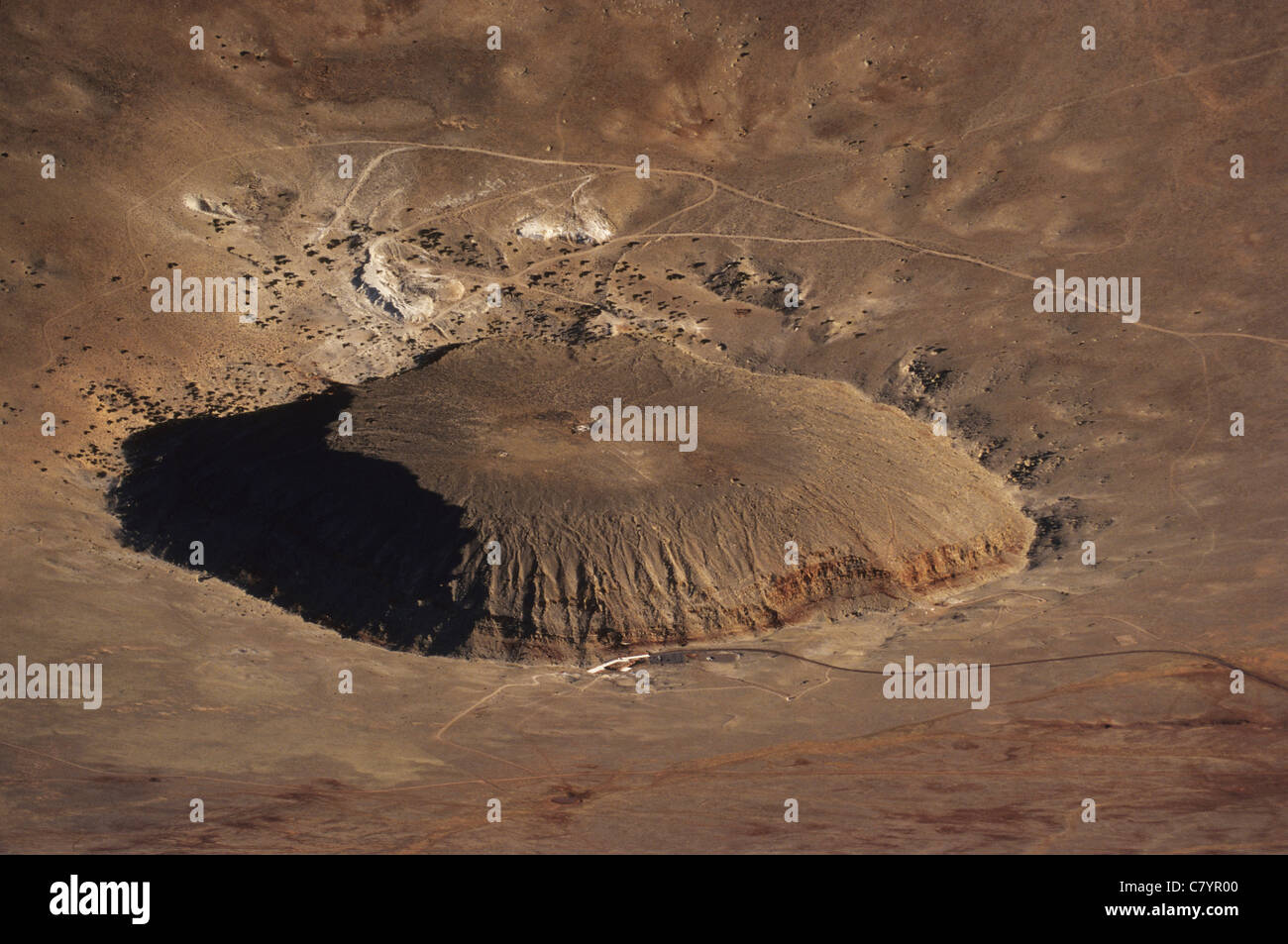 USA, Arizona, Meteor Crater, aerial view Stock Photo