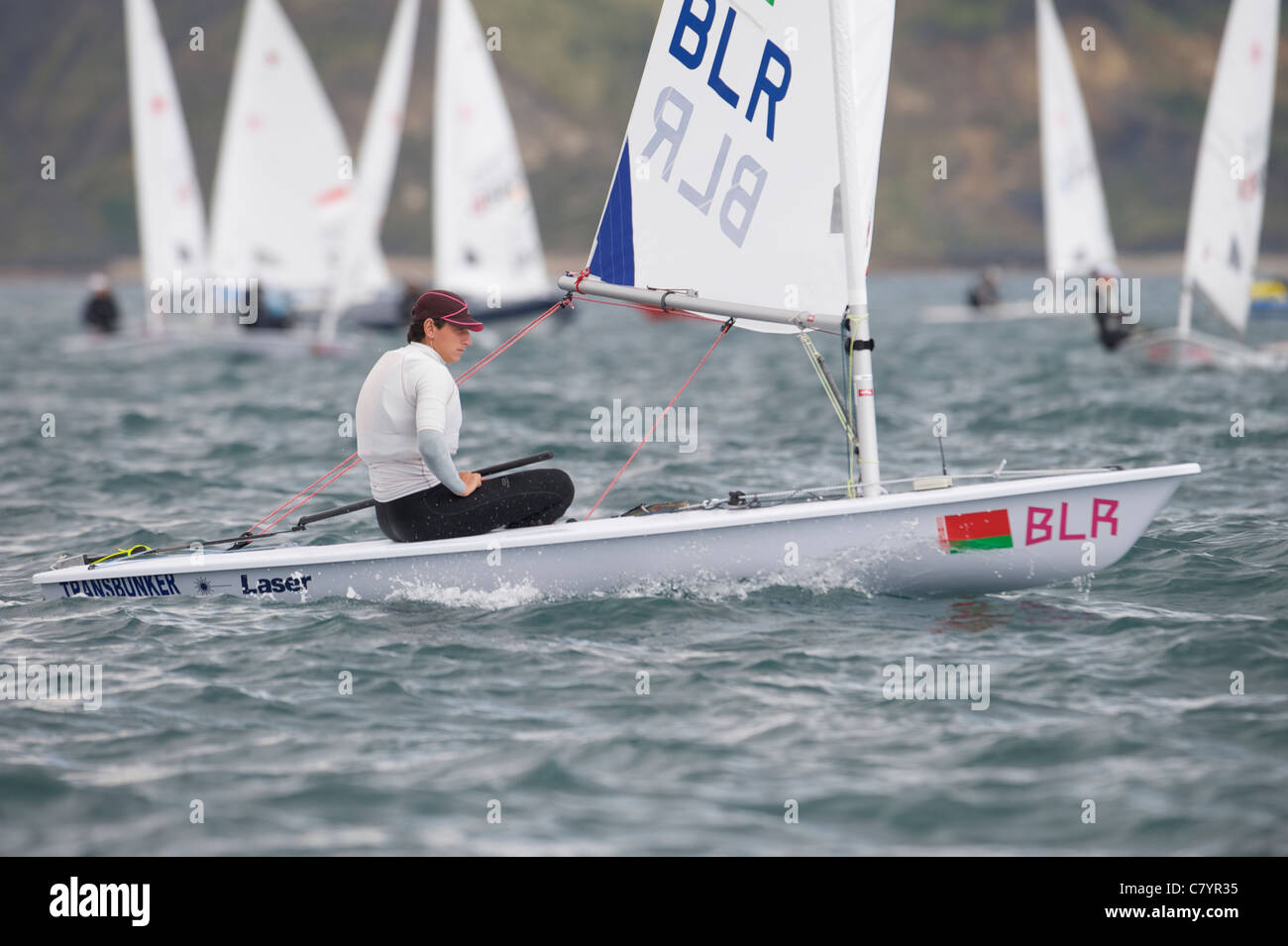 Tatiana Drozdovskaya Blr Sailing Olympic Test Event Laser Radial Women S One Person Dinghy Weymouth England Stock Photo Alamy