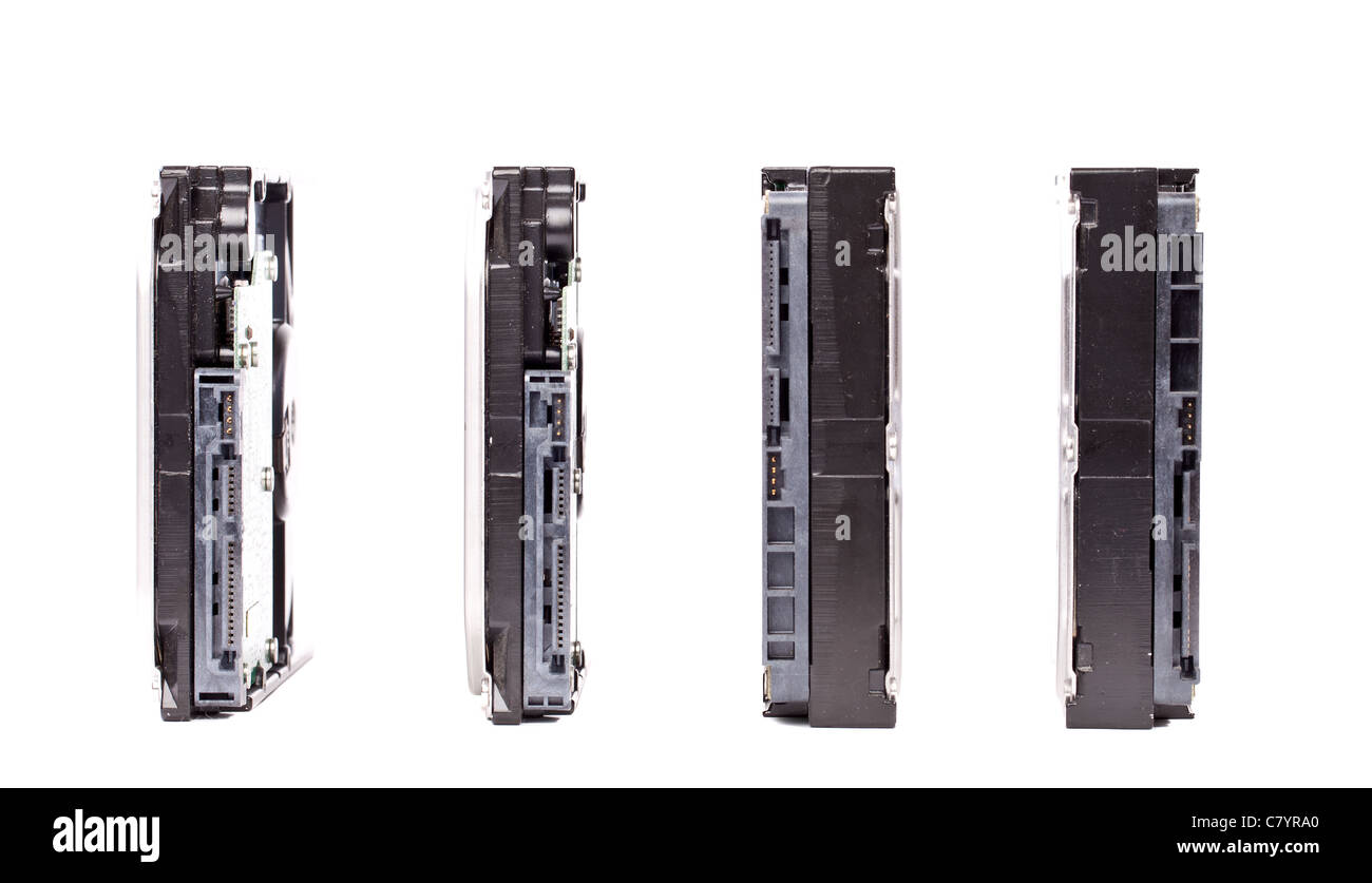 Close up of hard disk drive isolated on white background Stock Photo ...