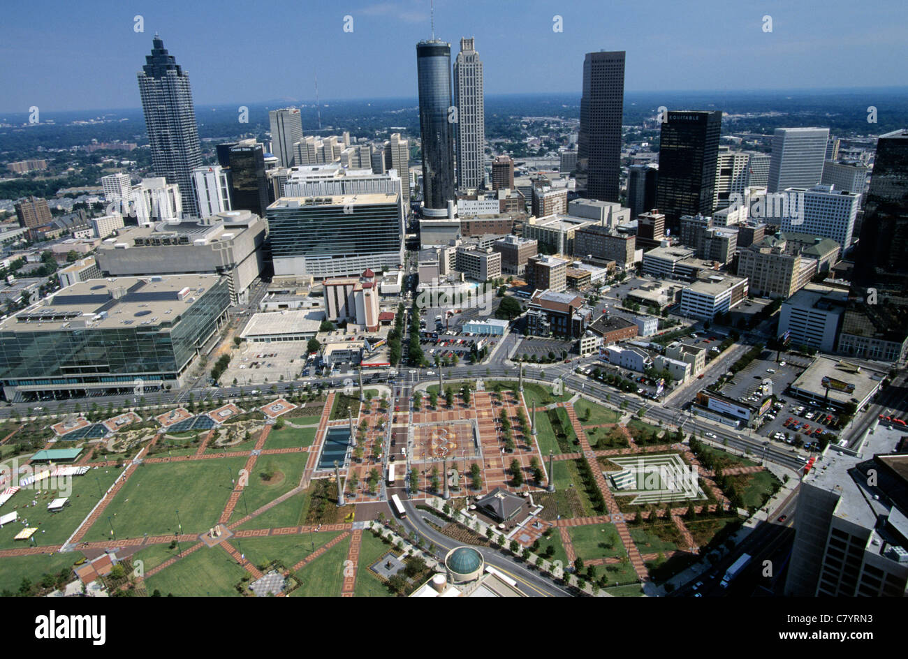 Atlanta skyline from the air hi-res stock photography and images - Alamy