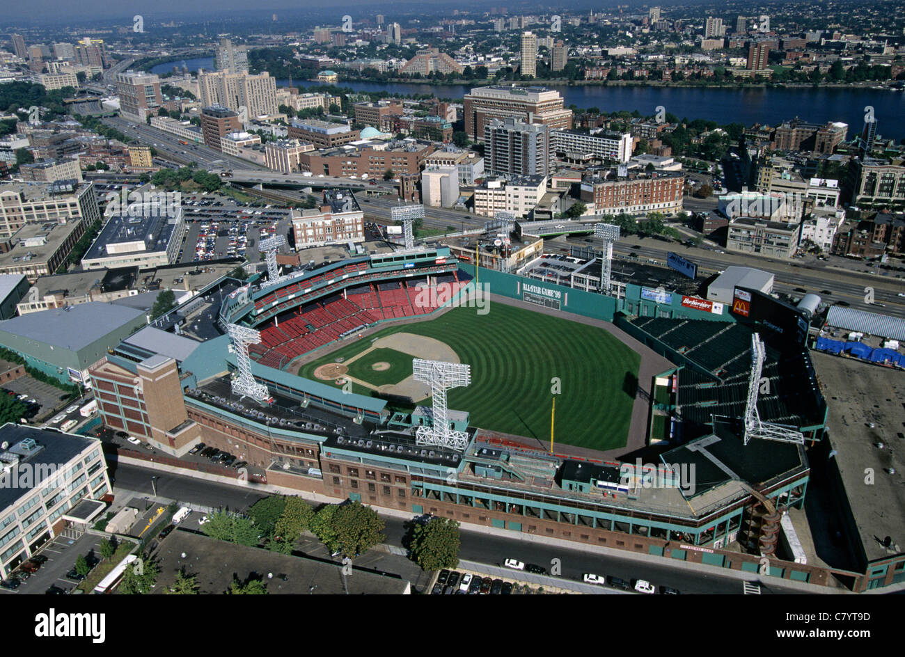 USA, Massachusetts, Boston, Fenway Park from the air Stock Photo