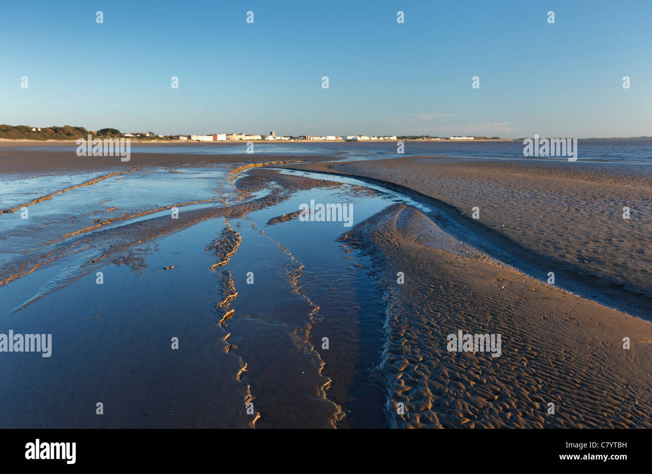Patterns in the Mud and Sand at Burnham on Sea. Somerset. England. UK. Stock Photo