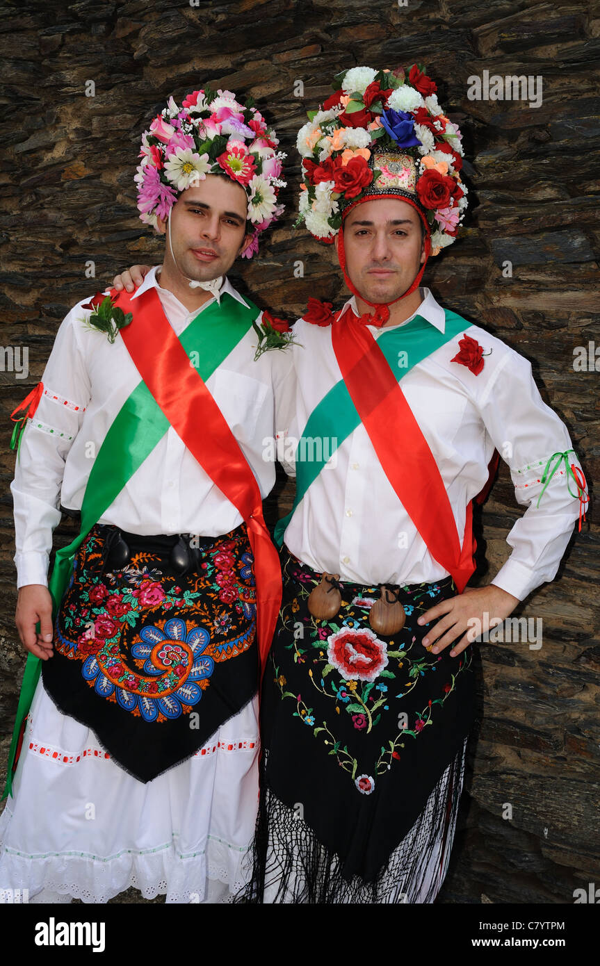 Dancers ' Fiesta del Santo Niño ' in MAJAELRAYO. Province of Guadalajara .SPAIN Stock Photo