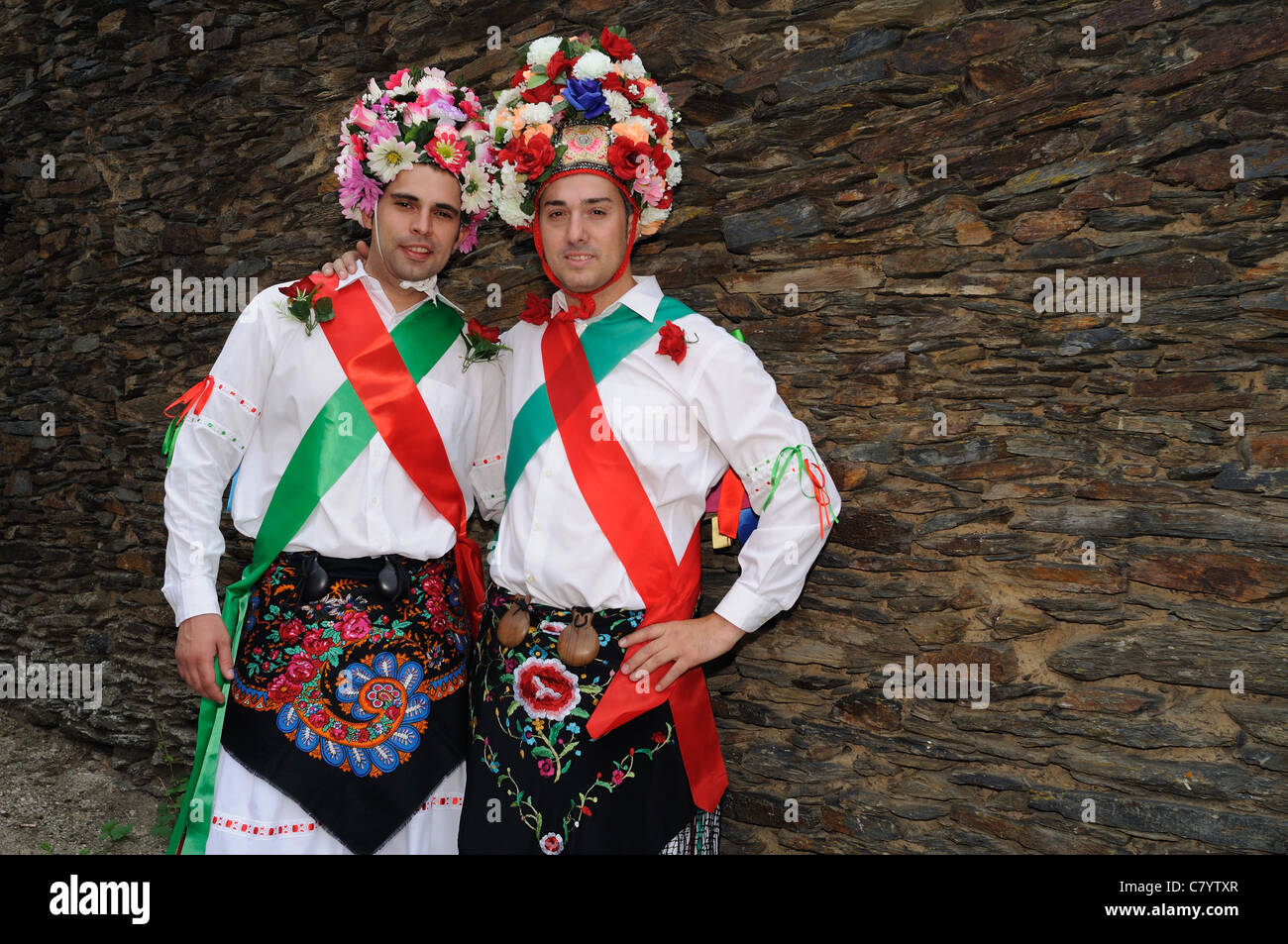 Dancers ' Fiesta del Santo Niño ' in MAJAELRAYO. Province of Guadalajara .SPAIN Stock Photo