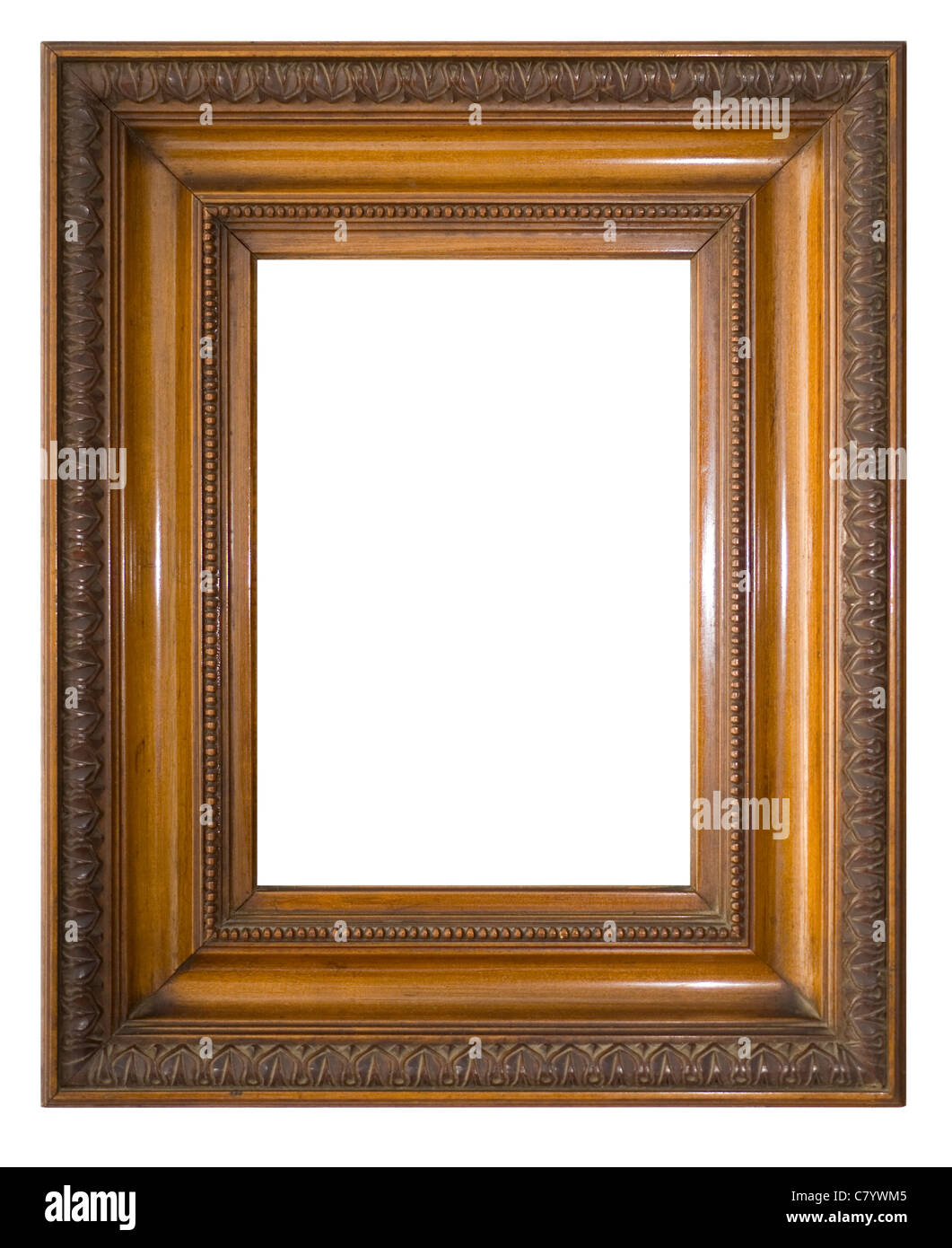 An antique Victorian picture frame, isolated on white with clipping path. Stock Photo