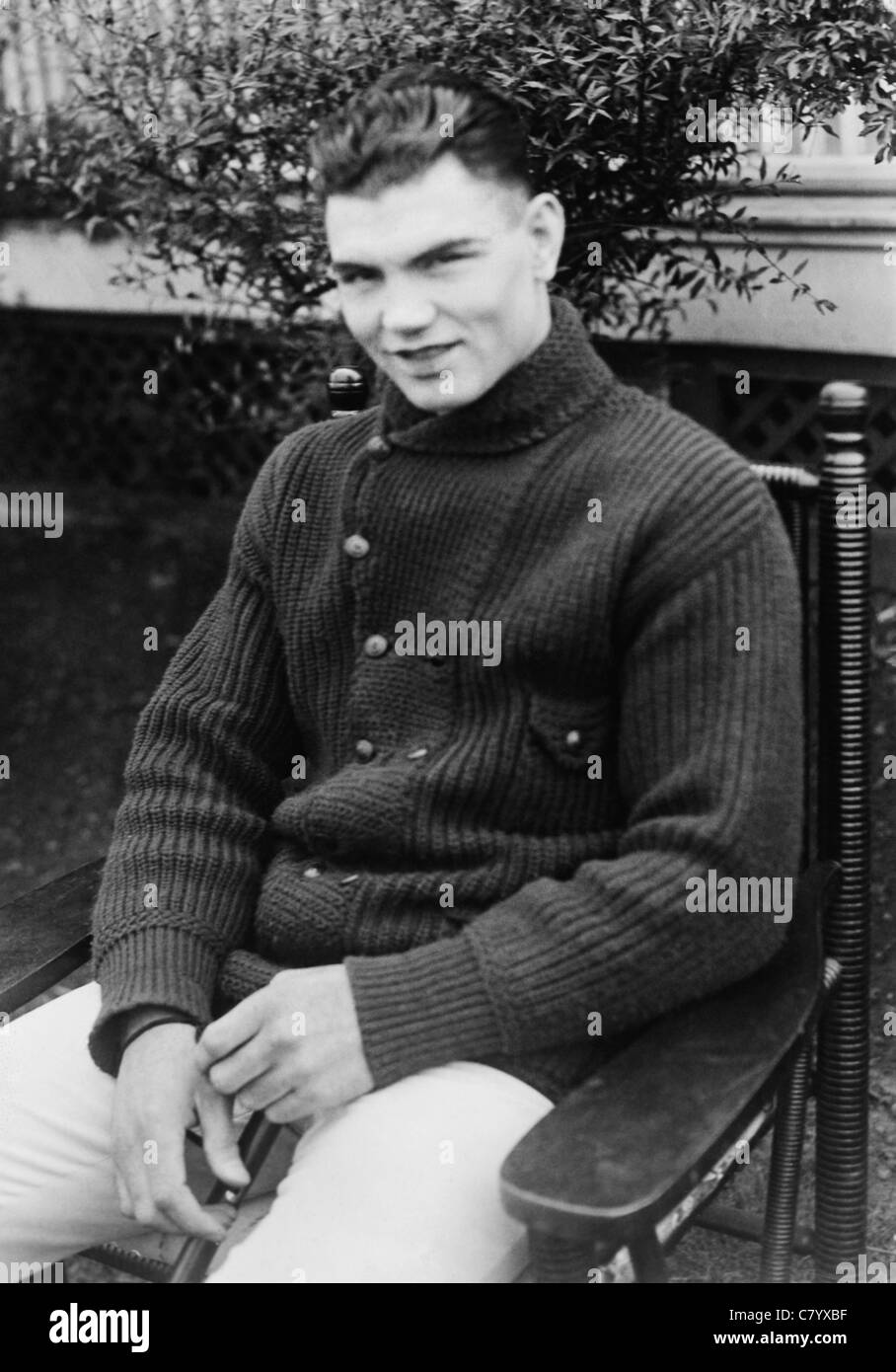 Vintage photo of boxer Jack Dempsey (1895 – 1983) – Dempsey, known as “The Manassa Mauler”, was World Heavyweight Champion from 1919 to 1926. Photo circa 1920 – 1925. Stock Photo
