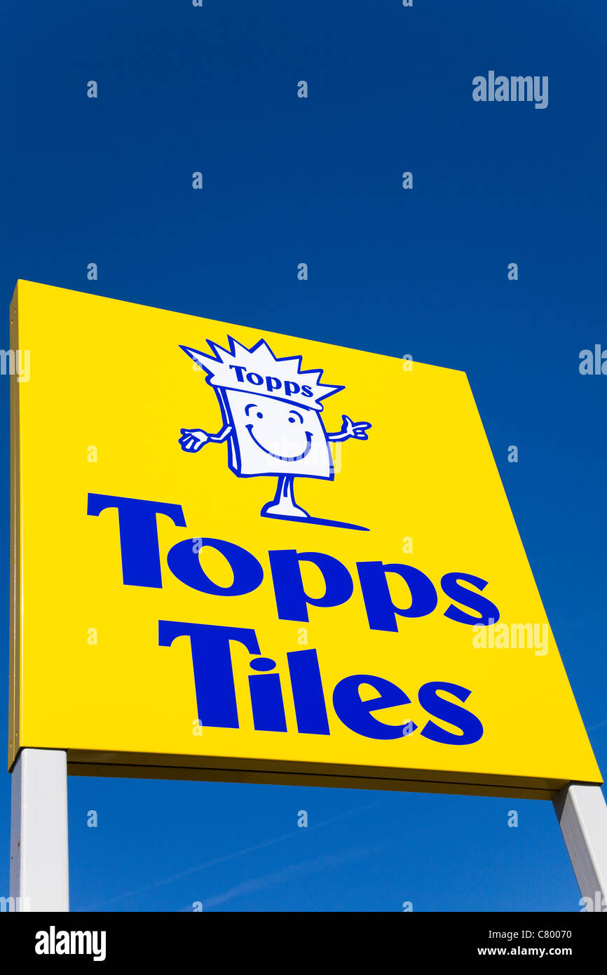 Sign, Topps Tiles, London, UK Stock Photo Alamy