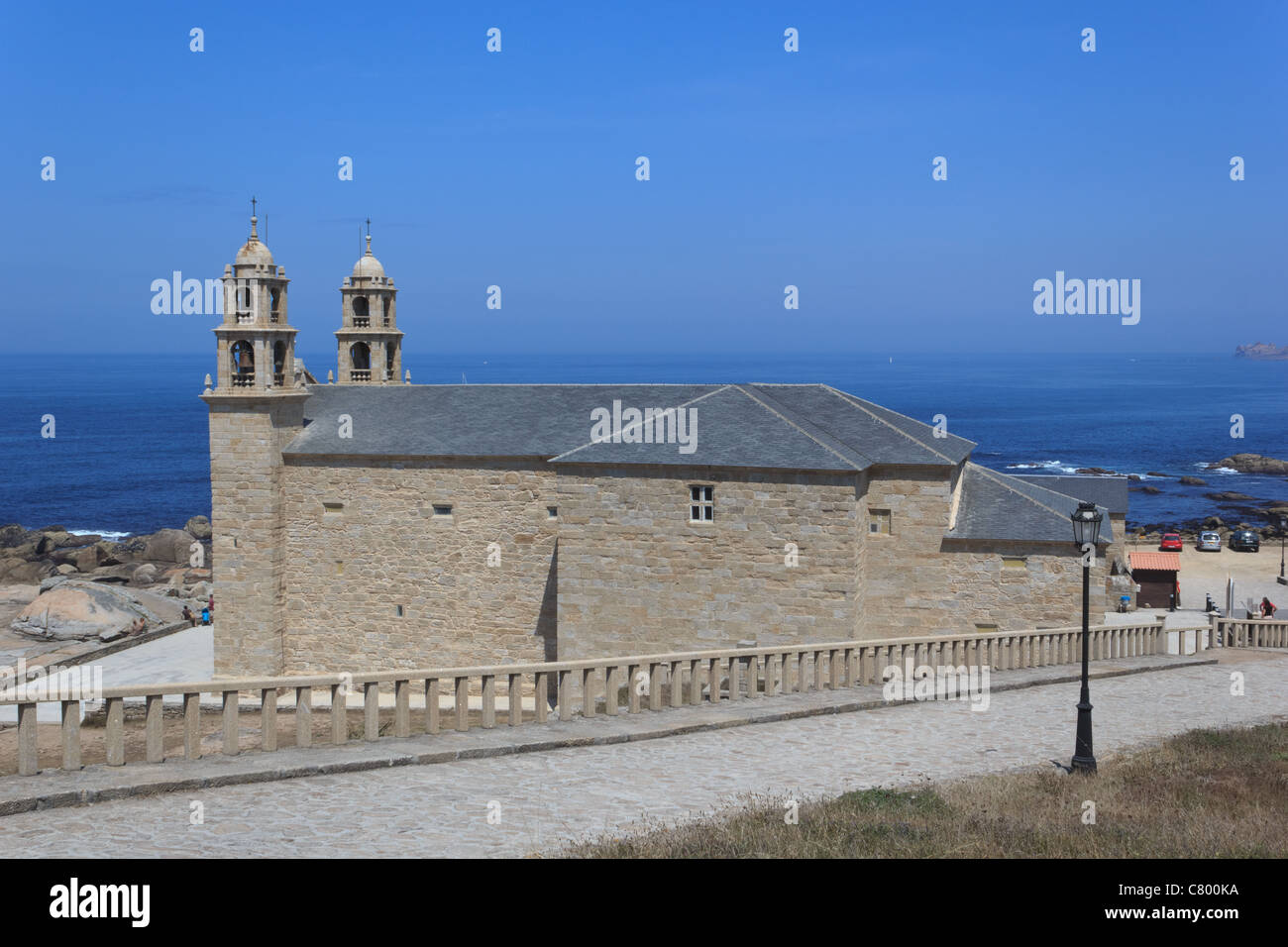 A view of the Church of the Virxe da Barca in Muxía (Spain) Stock Photo