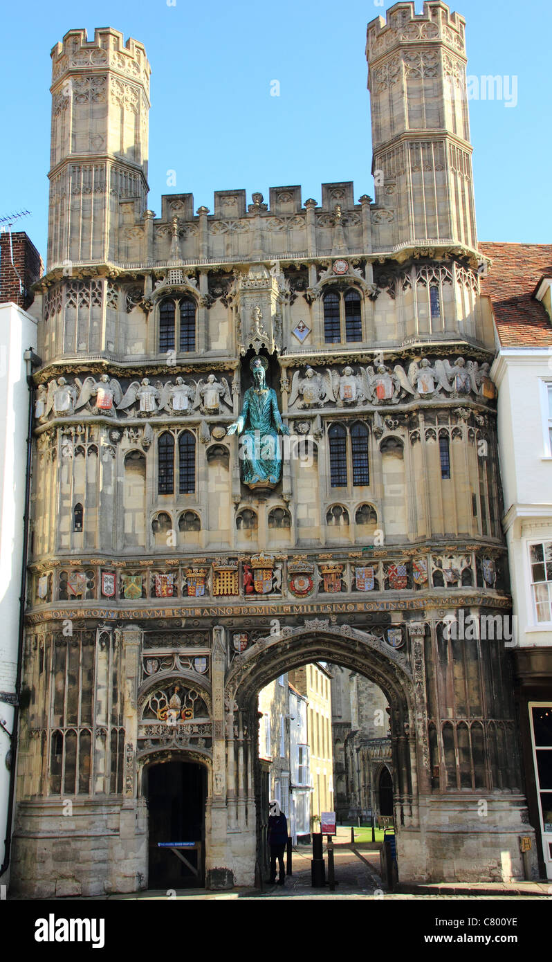 The Front Gate Of The Cathedral In Canterbury Kent Stock Photo - Alamy