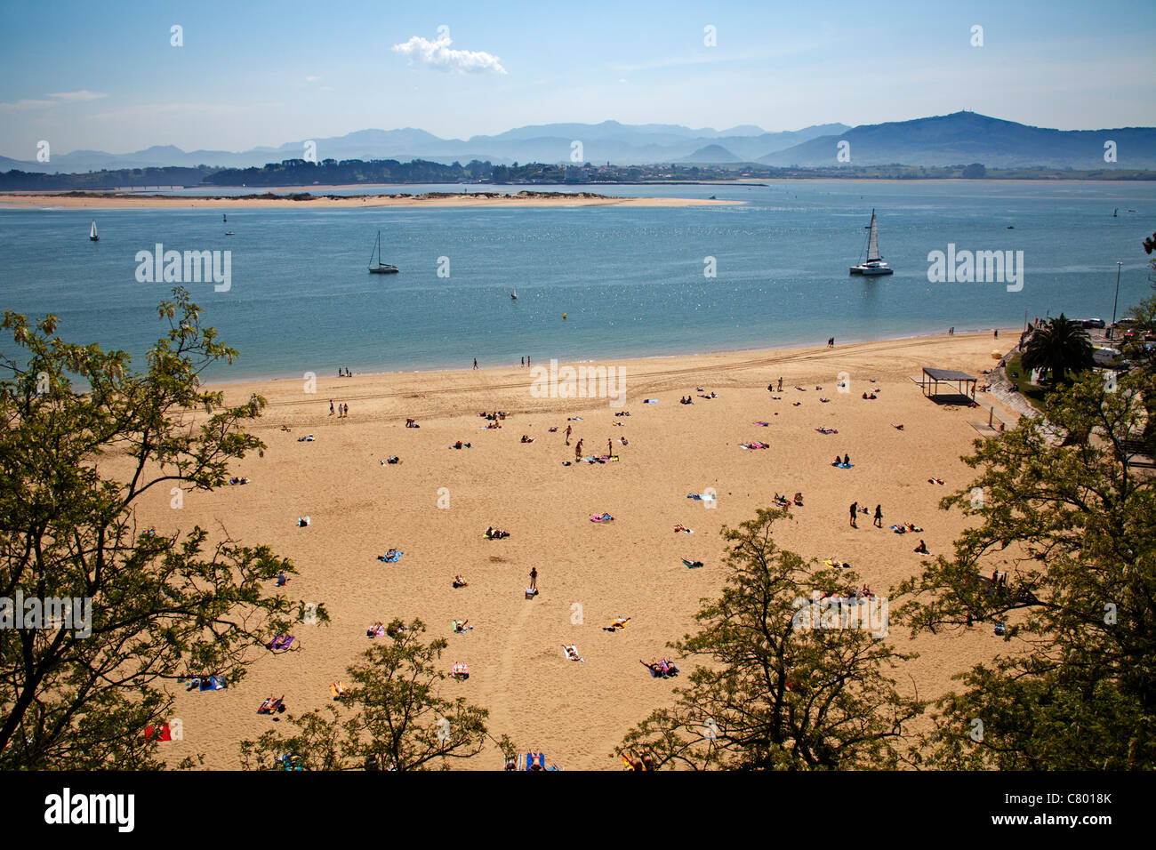 Los Peligros Beach Santander Cantabria Spain Stock Photo