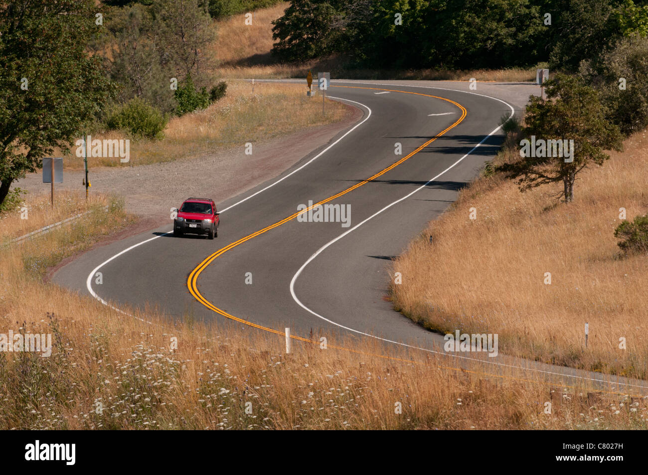 California highway driving. Stock Photo