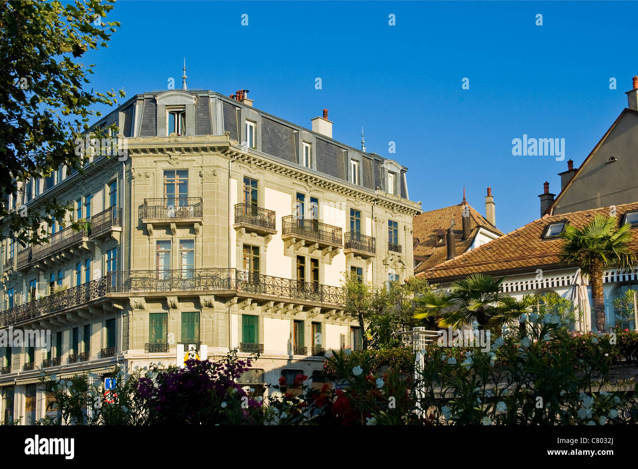 Traditional house, Vevey, Switzerland Stock Photo Alamy