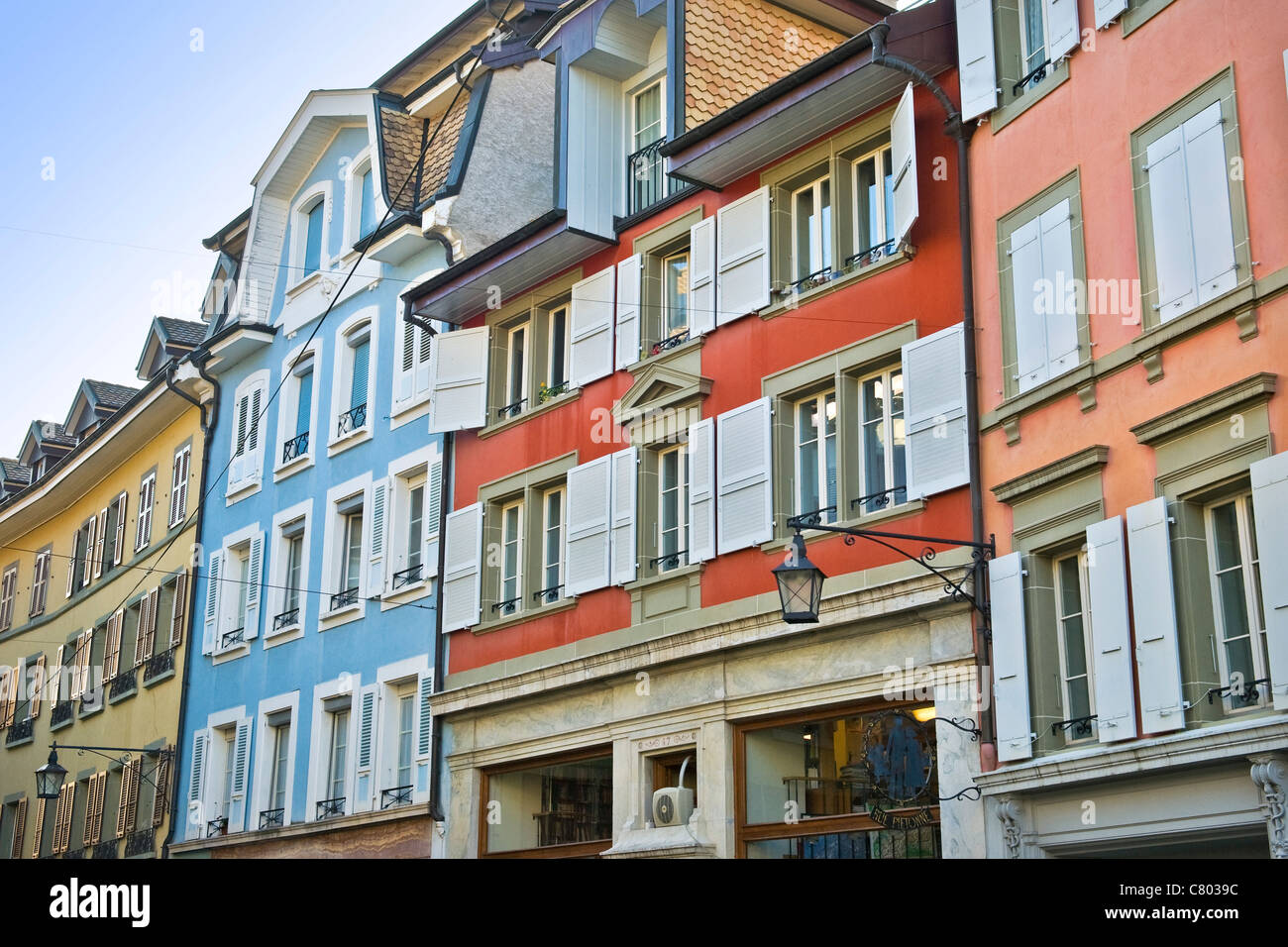 Traditional house, Vevey, Switzerland Stock Photo Alamy