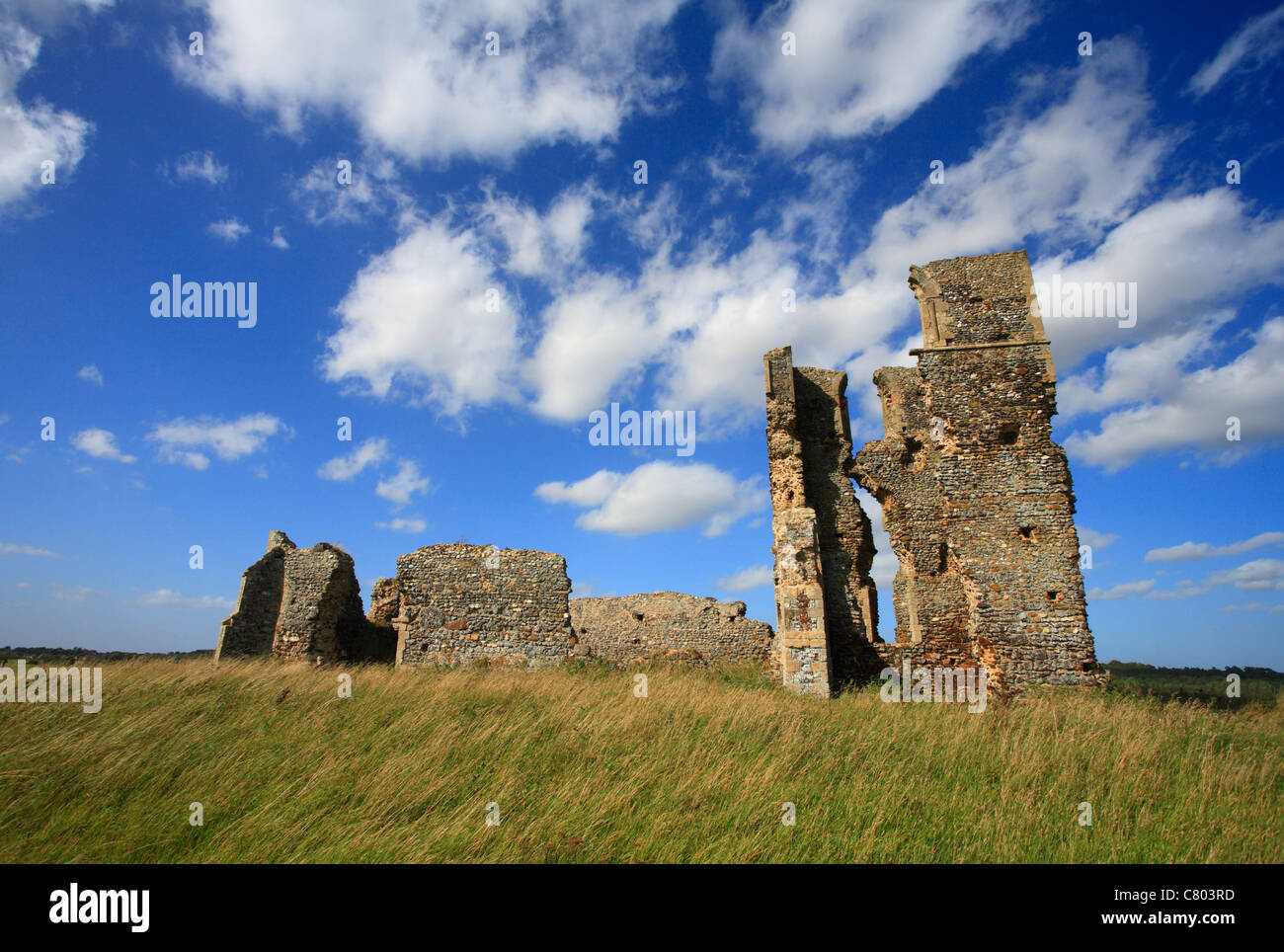 The ruins of St. James' church at Bawsey, King's Lynn in Norfolk. Stock Photo
