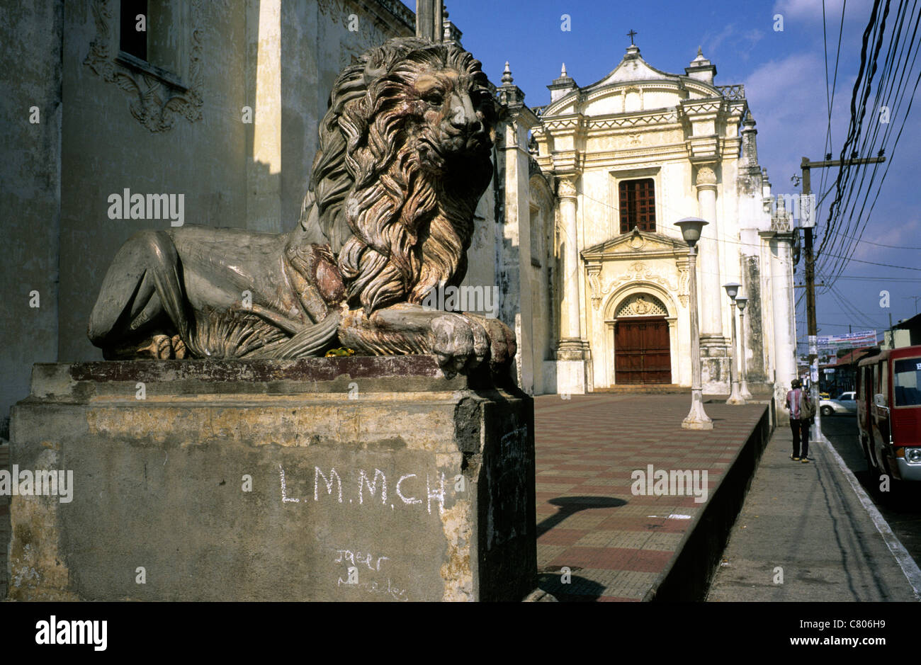 Central America, Nicaragua, Leon, the cathedral facade Stock Photo