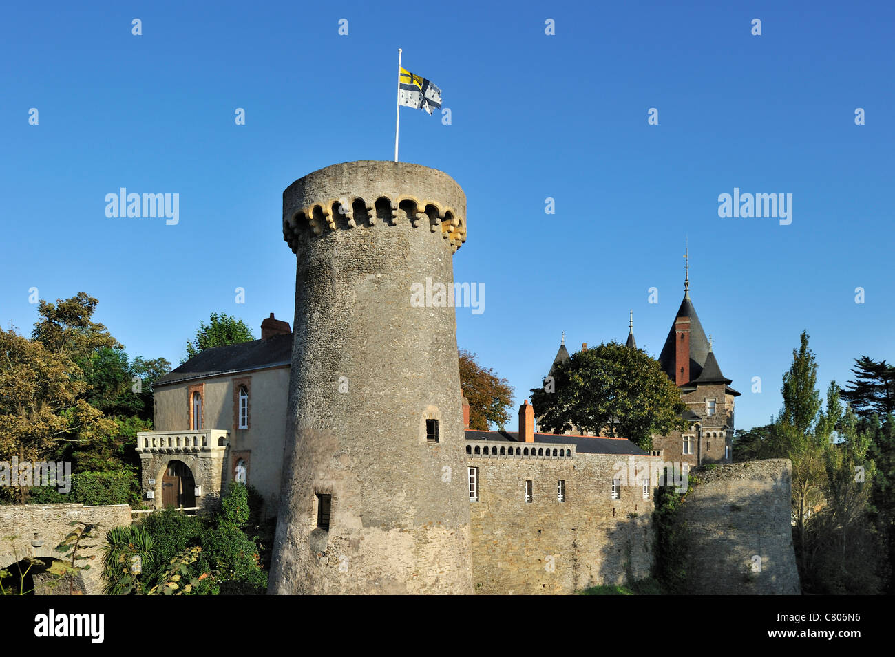 The castle Château de Pornic, Loire-Atlantique, France Stock Photo