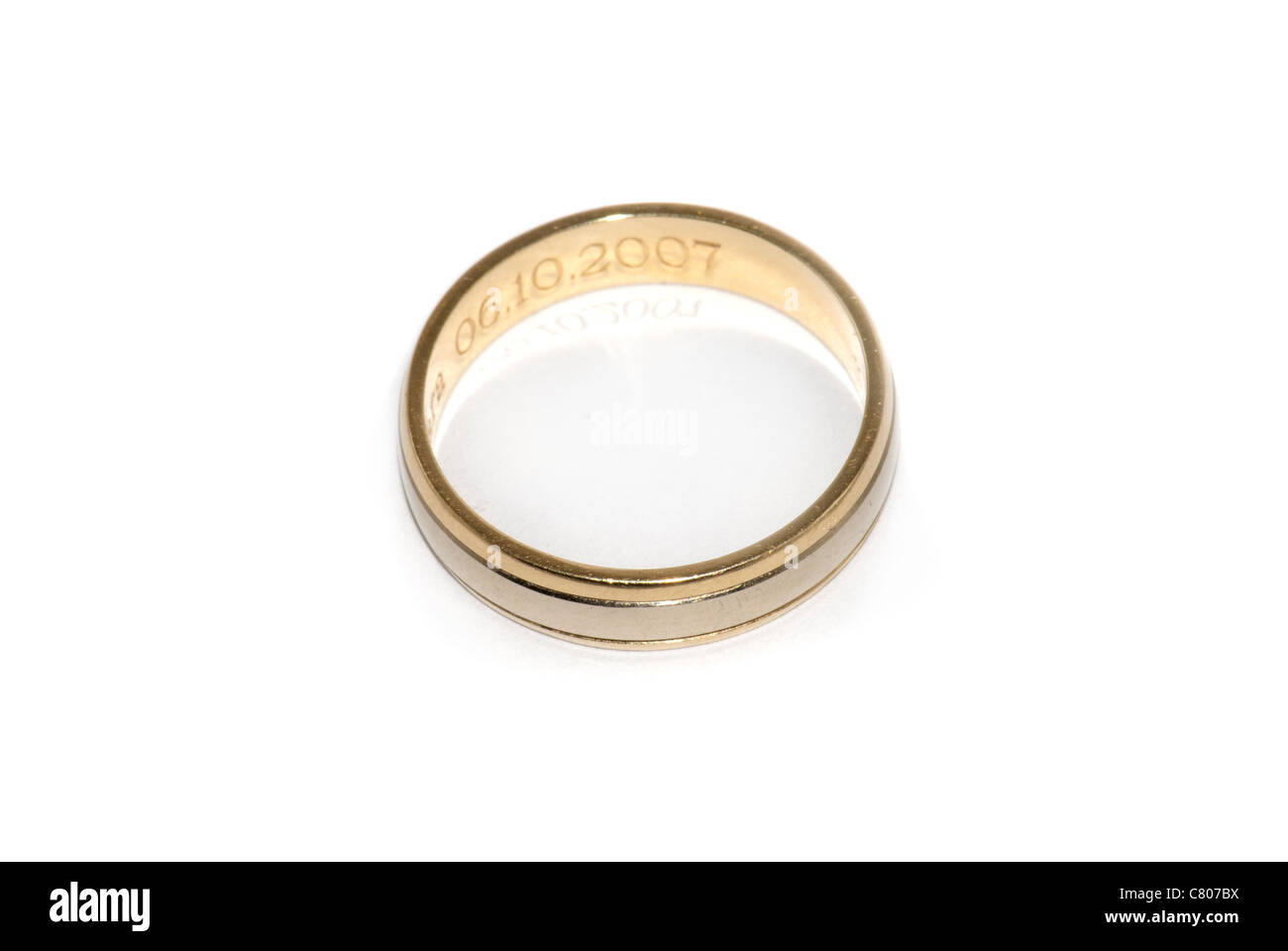 Wedding ring on white background Stock Photo
